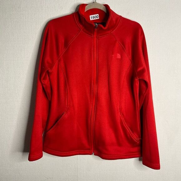 Vintage The North Face Womens Large Fleece Full Zip Jacket High Neck‎ Red Y2K - Picture 2 of 10